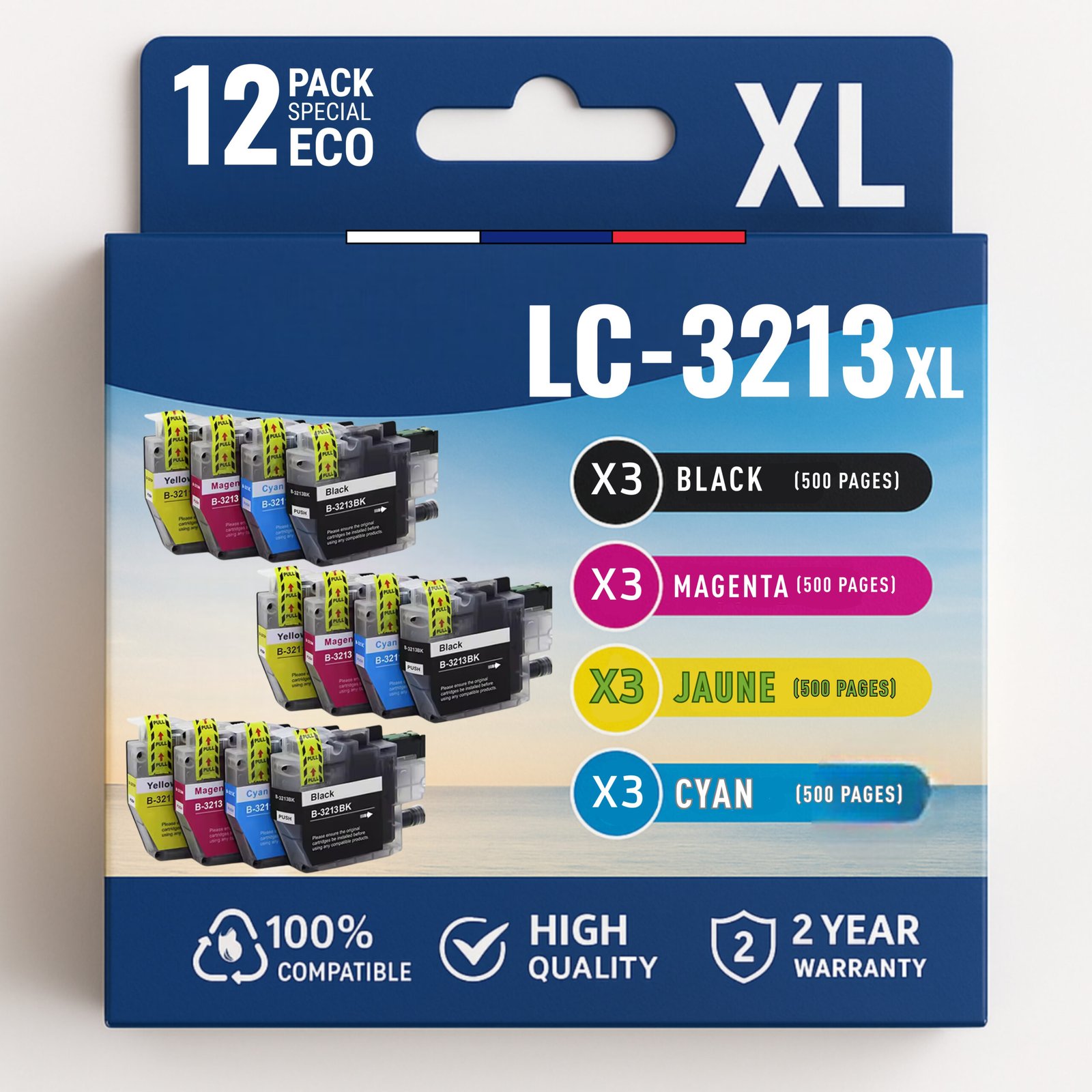 14 Pack compatible BROTHER LC-3213 XL 12 cartouches – Image 1