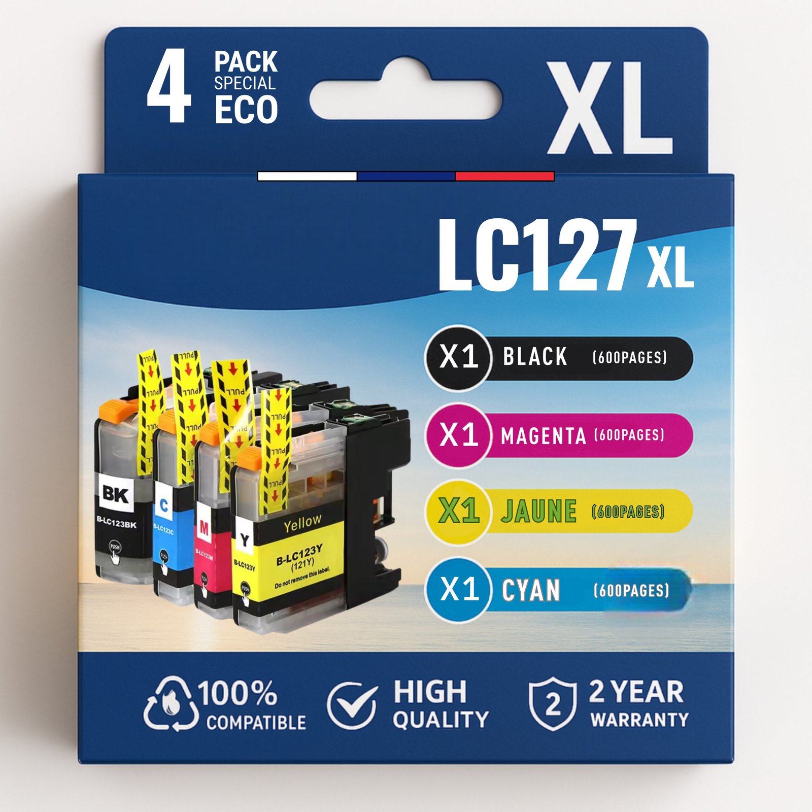19 Pack compatible BROTHER LC-123 4 cartouches – Image 1