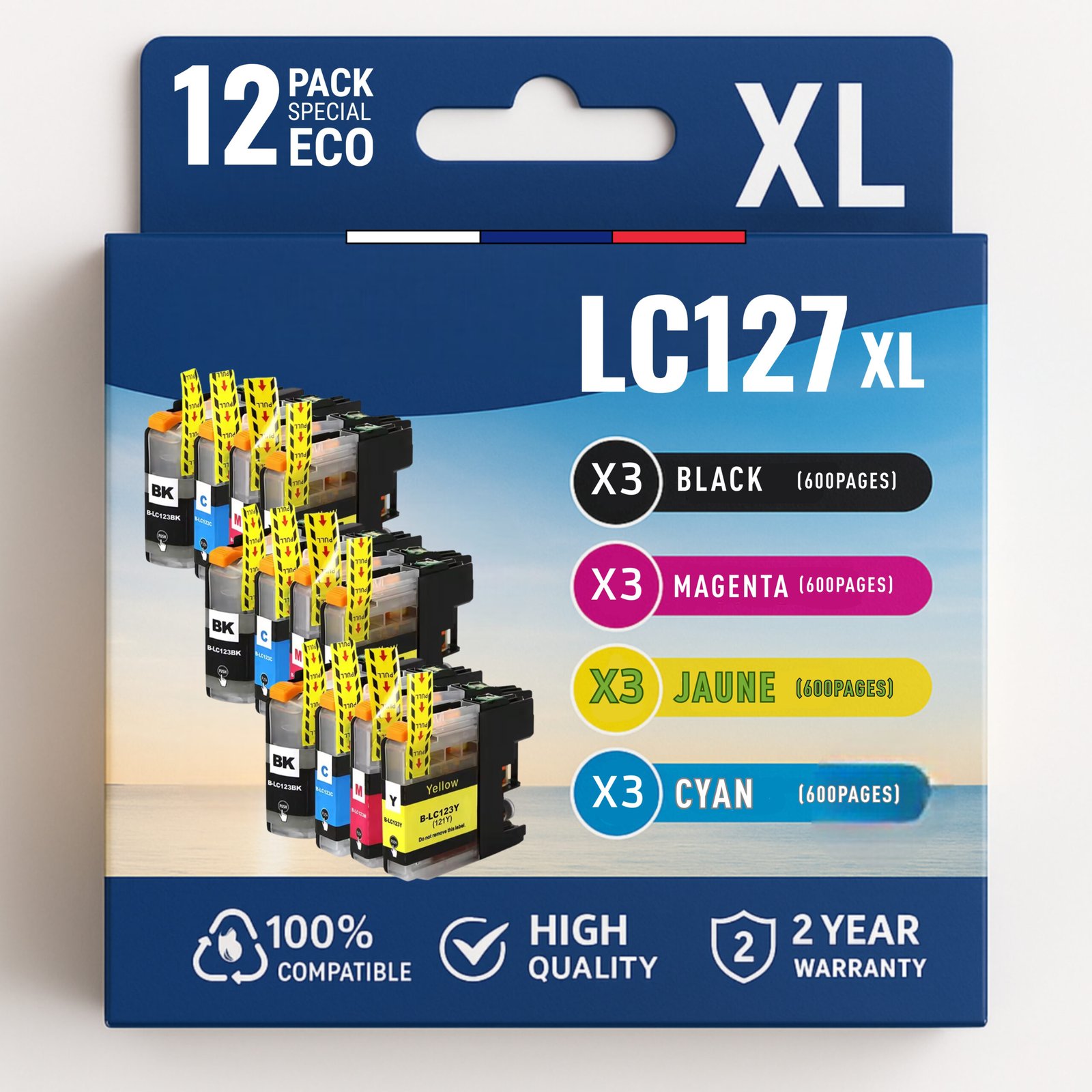 20 Pack compatible BROTHER LC-123 12 cartouches – Image 1