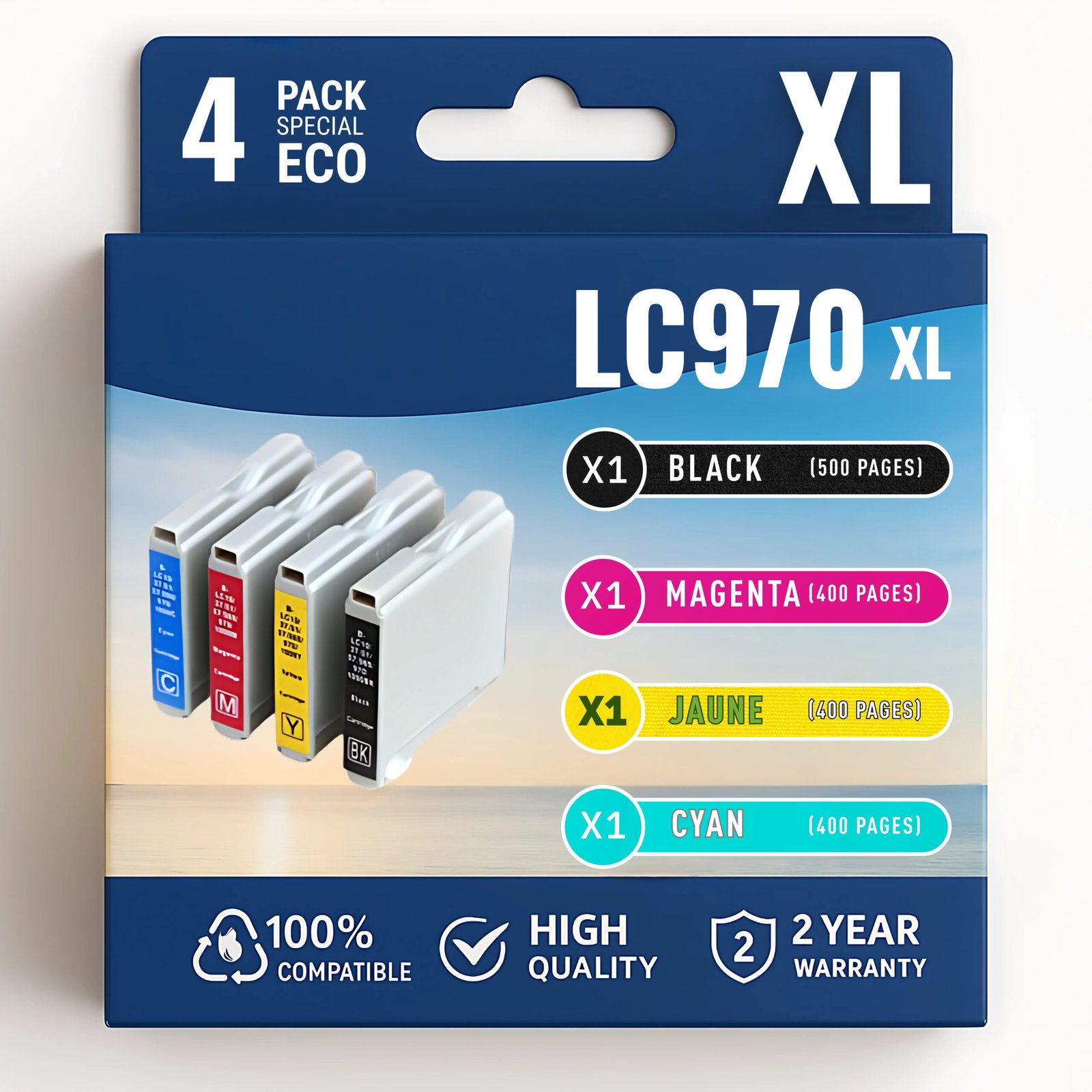 39 Pack compatible BROTHER LC970, 4 cartouches – Image 1