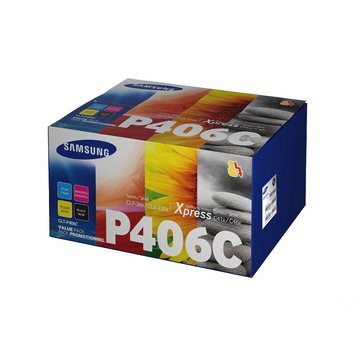 Pack de cartouches de toner d'origine Samsung CLT-P406C (Noir, Cyan, Magenta, Jaune) - SU375A