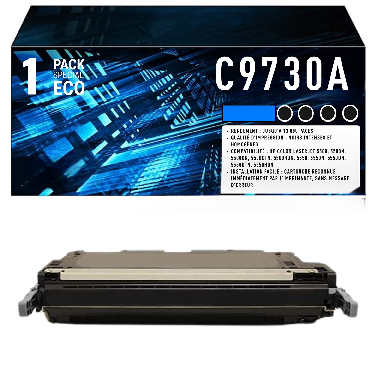 toner (1) C9730A – Toner Noir Compatible HP 645A – Image 1