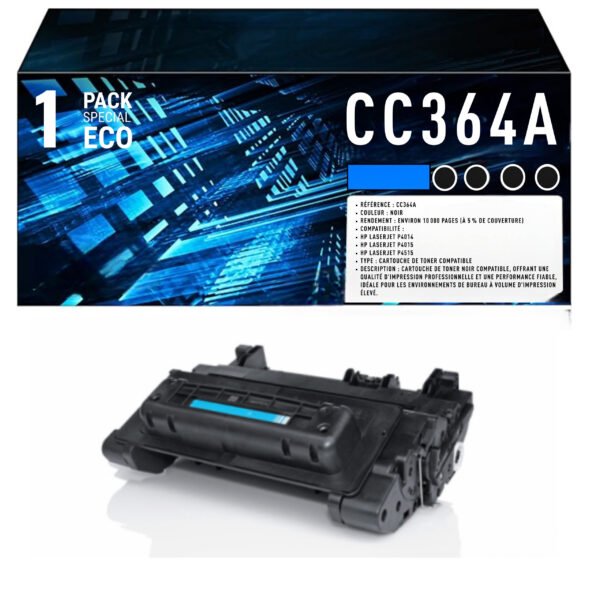 Toner compatible HP 64A noir CC364A – 10000 pages LaserJet P4015 P4515