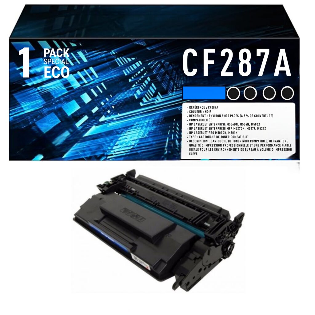 Toner compatible HP 87A noir CF287A – 9000 pages LaserJet Enterprise M506 M527