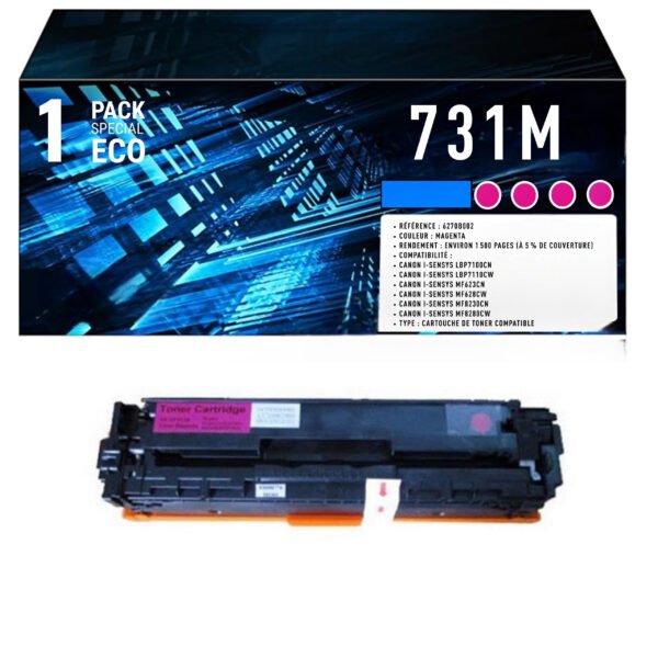 Toner compatible Canon 731M magenta – 1500 pages i-SENSYS LBP-7100Cn MF-8280Cw