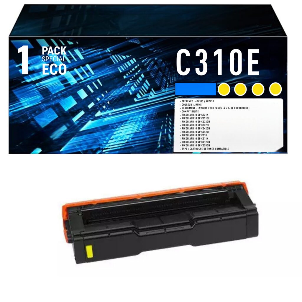Toner compatible Ricoh C310E noir – 6500 pages P C311W M C251FW
