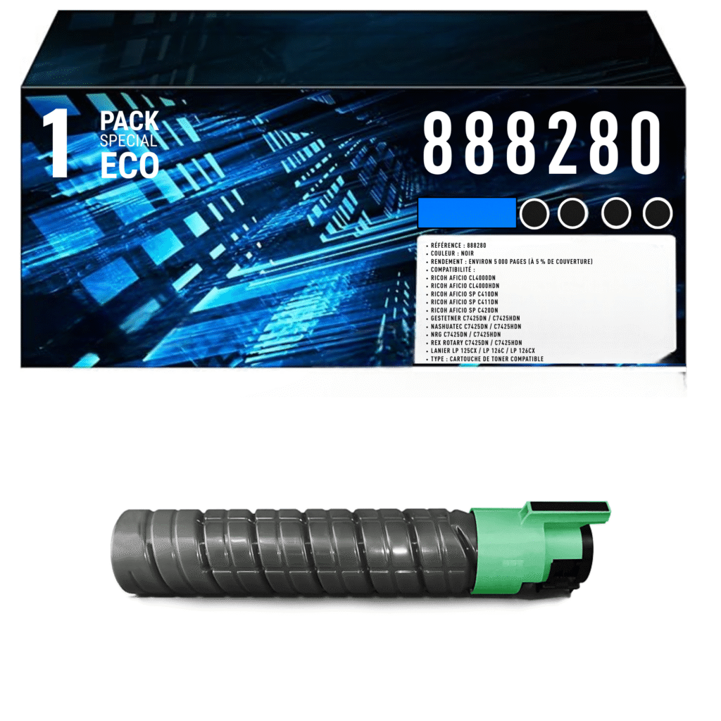 Toner compatible Ricoh 888280 noir – 5000 pages Aficio CL4000 SP C410DN